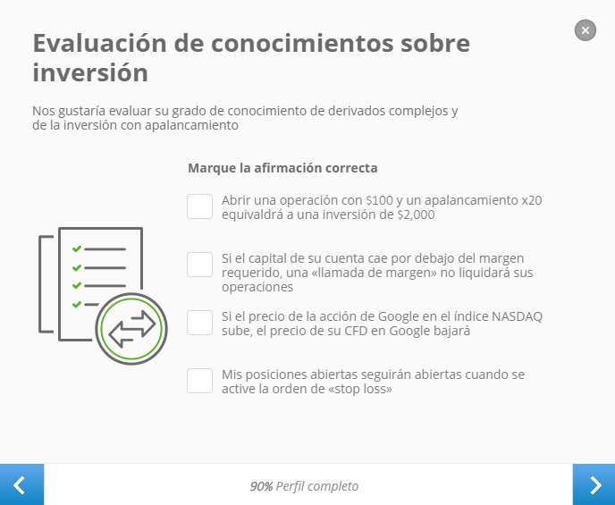 niveles de riesgo para eToro